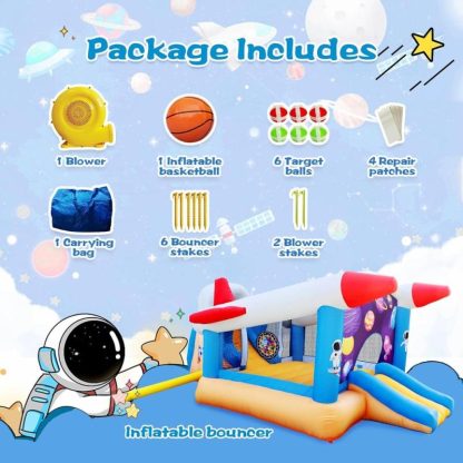 Inflatable Bounce Houses |  6 in 1 Inflatable Bounce Rocket House,187 * 122 * 81”-Inflatable Bouncer Inflatable Bounce Houses Inflatable Bounce Houses