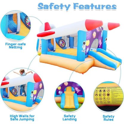 Inflatable Bounce Houses |  6 in 1 Inflatable Bounce Rocket House,187 * 122 * 81”-Inflatable Bouncer Inflatable Bounce Houses Inflatable Bounce Houses