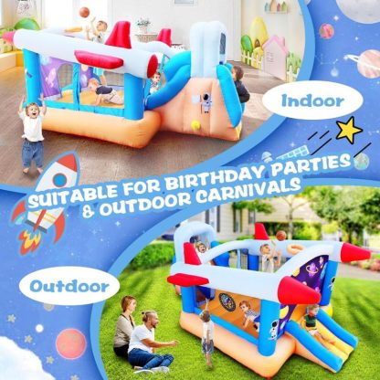 Inflatable Bounce Houses |  6 in 1 outdoor indoor inflatable bouncer for kids target ball basketball slide with blower Inflatable Bounce Houses Inflatable Bounce Houses