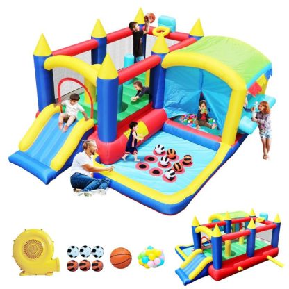 Inflatable Bounce Houses |  7 in 1 Inflatable Bounce House, Bouncy House with Ball Pit for Kids Indoor Outdoor Party Family Fun – MULITCOLOR Inflatable Bounce Houses Inflatable Bounce Houses