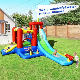 Inflatable Bounce Houses |  9-in-1 Inflatable Water Slide Kids Bounce Castle w/ 860W Blower – Multicolor Inflatable Bounce Houses Inflatable Bounce Houses