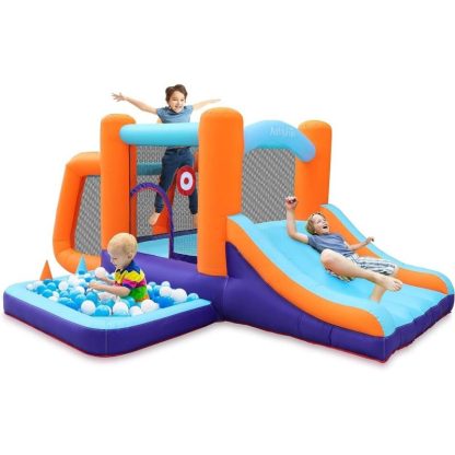 Inflatable Bounce Houses |  Bounce House for Kids 5-12 Inflatable Bouncy House for Kids Outdoor with Ball Pit Pool, Basketball Hoop, Football Playing Inflatable Bounce Houses Inflatable Bounce Houses