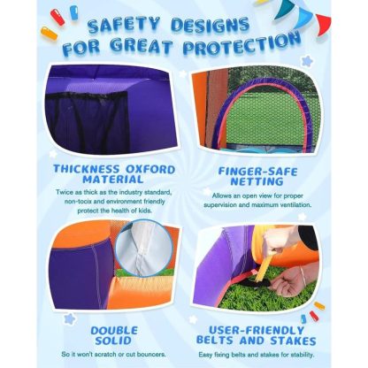 Inflatable Bounce Houses |  Bounce House for Kids 5-12 Inflatable Bouncy House for Kids Outdoor with Ball Pit Pool, Basketball Hoop, Football Playing Inflatable Bounce Houses Inflatable Bounce Houses