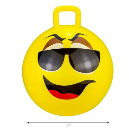 Inflatable Bounce Houses |  BounceZiez 18″ Inflatable Bouncy Hopper Ball with Pump – Yellow Glasses Inflatable Bounce Houses Inflatable Bounce Houses