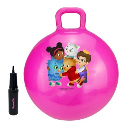 Inflatable Bounce Houses |  BounceZiez Daniel Tiger’s Neighborhood 15″ Inflatable Bouncy Hopper Ball with Pump Inflatable Bounce Houses Blue/Pink/Yellow