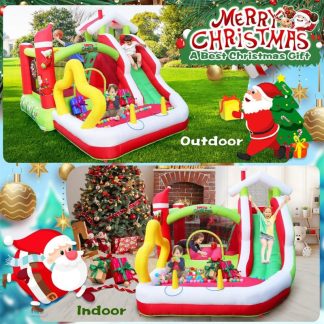 Inflatable Bounce Houses |  Christmas Jump ‘n Slide Inflatable Bouncer for Kids Inflatable Bounce Houses Inflatable Bounce Houses