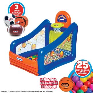 Inflatable Bounce Houses |  Hoop It Up Play Center, Inflatable Ball Pit with Basketball Hoop and 25 Balls Inflatable Bounce Houses Blue