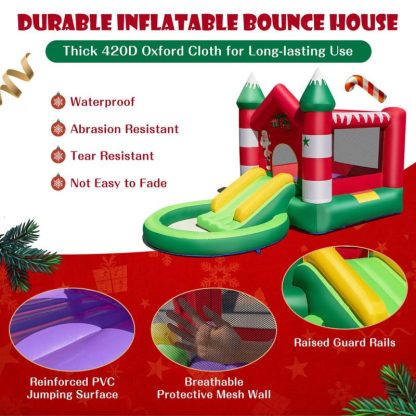 Inflatable Bounce Houses |  Inflatable Bounce House Kids Christmas w/ Slide & Trampoline & Pool Inflatable Bounce Houses Inflatable Bounce Houses