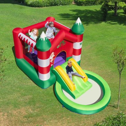 Inflatable Bounce Houses |  Inflatable Bounce House Kids Christmas w/ Slide & Trampoline & Pool Inflatable Bounce Houses Inflatable Bounce Houses