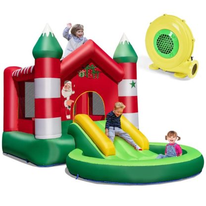 Inflatable Bounce Houses |  Inflatable Bounce House Kids Christmas w/ Slide & Trampoline & Pool Inflatable Bounce Houses Inflatable Bounce Houses