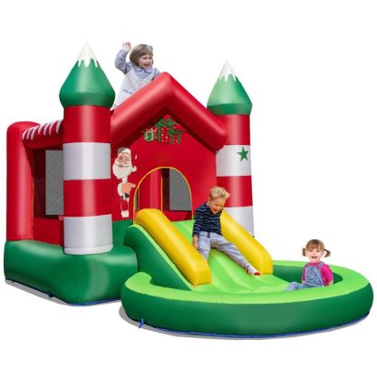 Inflatable Bounce Houses |  Inflatable Bounce House Kids Christmas w/ Slide & Trampoline & Pool Inflatable Bounce Houses Inflatable Bounce Houses