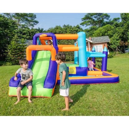 Inflatable Bounce Houses |  Inflatable Bounce House,Jumping Bouncer with Air Blower,Splash Pool to Play,Kids Slide Park for Outdoor Playing with Carry Bag Inflatable Bounce Houses Inflatable Bounce Houses