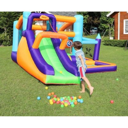 Inflatable Bounce Houses |  Inflatable Bounce House,Jumping Bouncer with Air Blower,Splash Pool to Play,Kids Slide Park for Outdoor Playing with Carry Bag Inflatable Bounce Houses Inflatable Bounce Houses