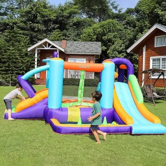 Inflatable Bounce Houses |  Inflatable Bouncy Castle Kid Double Slide House With Trampoline Ball Pool Pit Inflatable Bounce Houses Inflatable Bounce Houses