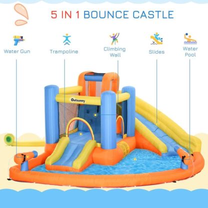 Inflatable Bounce Houses |  Inflatable Water Slide 5-in-1 Bounce House Water Park Jumping Castle Inflatable Bounce Houses Inflatable Bounce Houses