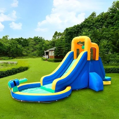 Inflatable Bounce Houses |  Inflatable Water Slide Kids Bounce House Castle Splash Pool with 350W Blower Inflatable Bounce Houses Inflatable Bounce Houses