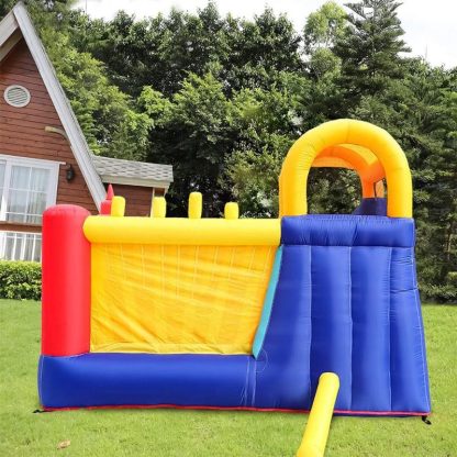 Inflatable Bounce Houses |  Kid Inflatable Bounce Castle Trampoline With Ball Pit Curved Slide And Blower Inflatable Bounce Houses Inflatable Bounce Houses