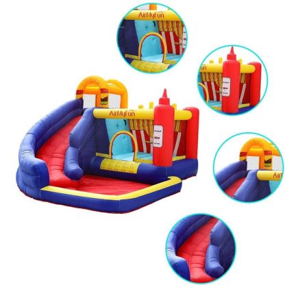 Inflatable Bounce Houses |  Kid Inflatable Bounce Castle Trampoline With Ball Pit Curved Slide And Blower Inflatable Bounce Houses Inflatable Bounce Houses