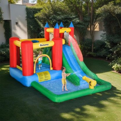 Inflatable Bounce Houses |  Kids Bounce House Inflatable Water Slide with Water Play Toy – 130″Lx96.5″Wx84.75″H Inflatable Bounce Houses Inflatable Bounce Houses