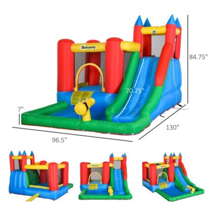 Inflatable Bounce Houses |  Kids Bounce House Inflatable Water Slide with Water Play Toy – 130″Lx96.5″Wx84.75″H Inflatable Bounce Houses Inflatable Bounce Houses