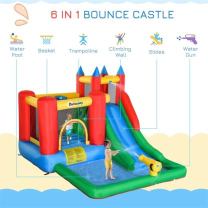 Inflatable Bounce Houses |  Kids Bounce House Inflatable Water Slide with Water Play Toy – 130″Lx96.5″Wx84.75″H Inflatable Bounce Houses Inflatable Bounce Houses