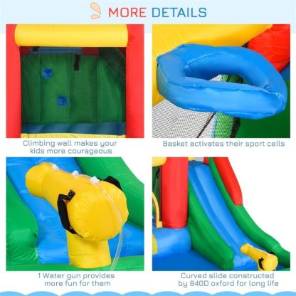 Inflatable Bounce Houses |  Kids Bounce House Inflatable Water Slide with Water Play Toy – 130″Lx96.5″Wx84.75″H Inflatable Bounce Houses Inflatable Bounce Houses