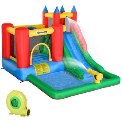 Inflatable Bounce Houses |  Kids Bounce House Inflatable Water Slide with Water Play Toy – 130″Lx96.5″Wx84.75″H Inflatable Bounce Houses Inflatable Bounce Houses