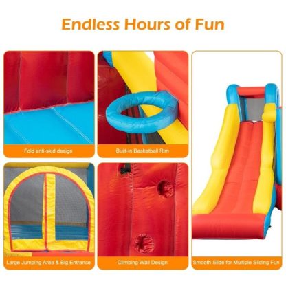 Inflatable Bounce Houses |  Leadzm Kids Inflatable Bounce House Safety Jumper Slide with 450W Blower Inflatable Bounce Houses Inflatable Bounce Houses