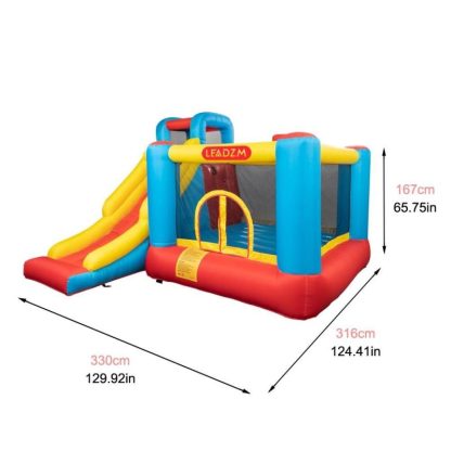 Inflatable Bounce Houses |  Leadzm Kids Inflatable Bounce House Safety Jumper Slide with 450W Blower Inflatable Bounce Houses Inflatable Bounce Houses