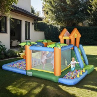 Inflatable Bounce Houses |  Tropical Inflatable Water Slide Summer Theme Jumping Castle – 216.5″Lx112.25″Wx102.25″H Inflatable Bounce Houses Inflatable Bounce Houses