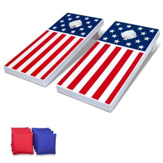 Lawn Games |  4’x2′ All Weather American Flag Cornhole Game Set – Includes 8 Bags & Game Rules Lawn Games Lawn Games