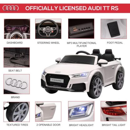 Lawn Games |  6v Authentic Audi TT RS Electric Car: Realistic Design, Secure Operation, Dual Control Options, MP3 Music Player Lawn Games Lawn Games