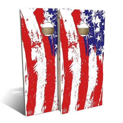 Lawn Games |  American Flag Splatter Outdoor Cornhole Game (Choose Wraps or Boards) Lawn Games Lawn Games