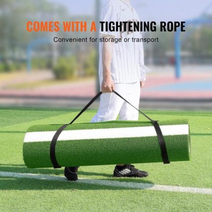 Lawn Games |  Baseball Softball Hitting Batting Mat Indoor/Outdoor Softball Mat Portable Practice Mat with Tightening Rope, Green Lawn Games Lawn Games