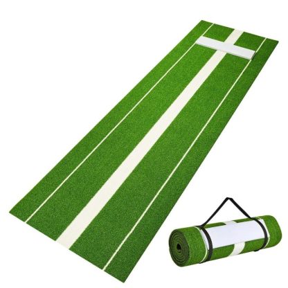 Lawn Games |  Baseball Softball Hitting Batting Mat Indoor/Outdoor Softball Mat Portable Practice Mat with Tightening Rope, Green Lawn Games Lawn Games