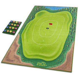 Lawn Games |  Chip N’ Stick Golf Game | Includes 1 Chip N’ Stick Game Mat, 16 Grip Golf Balls, and Chipping Mat Lawn Games Green