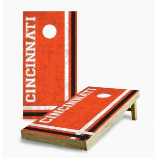 Lawn Games |  Cincinnati Bengals Multi Stripe Cornhole Game (Choose Wraps or Boards) Lawn Games Lawn Games