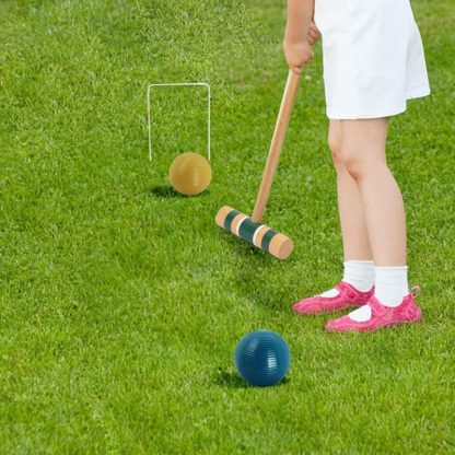 Lawn Games |  Classic 6-Player Croquet Set with 6 Mallets & Croquet Balls, 9 Wickets, 2 Stakes and a Carrying Case – Croquet Set Lawn Games Lawn Games