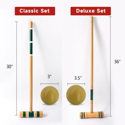 Lawn Games |  Classic 6-Player Croquet Set with 6 Mallets & Croquet Balls, 9 Wickets, 2 Stakes and a Carrying Case – Croquet Set Lawn Games Lawn Games