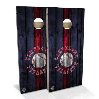 Lawn Games |  Cleveland Baseball Outdoor Cornhole Game (Choose Wraps or Boards) Lawn Games Lawn Games