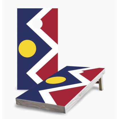 Lawn Games |  Denver City Flag Cornhole Game (Choose Wraps or Boards) Lawn Games Lawn Games