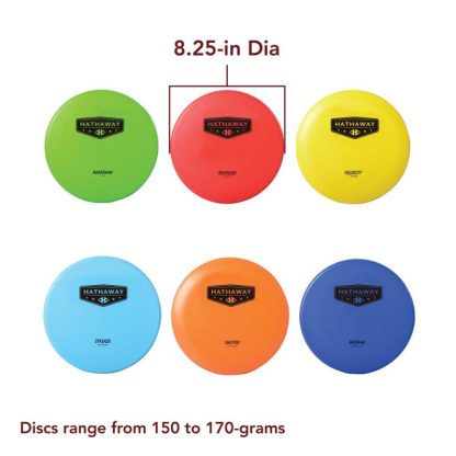 Lawn Games |  Disc Golf Starter Set with 6 Discs and Case – 150 – 170 Gram, 8.25-in – Multi Lawn Games Lawn Games