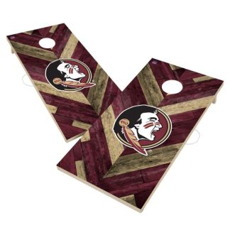 Lawn Games |  Florida State University Seminoles FSU Cornhole Board Set – Herringbone Design Sports & Fitness Lawn Games