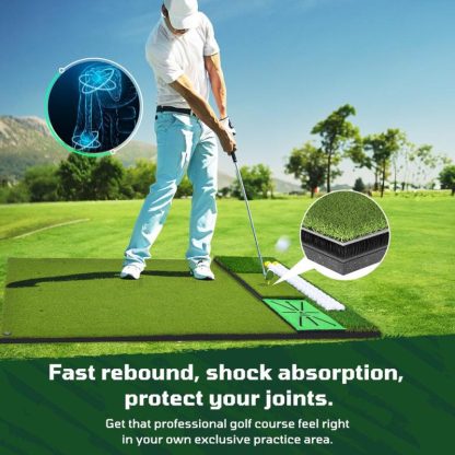 Lawn Games |  Haokelball Golf Mat Set 3-in-1 Golf Hitting Mat with Golf Ball Storage Zone 5×4 ft Golf Mats Practice Indoor Outdoor Lawn Games Green