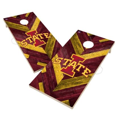 Lawn Games |  Iowa State University Cyclones Cornhole Board Set – Herringbone Design Lawn Games Lawn Games