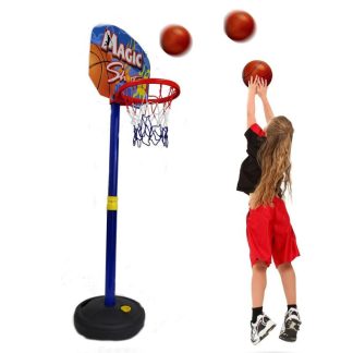 Lawn Games |  Kids Basketball Hoop Indoor Outdoor Adjustable Height 3.5ft-5.5ft Lawn Games Blue