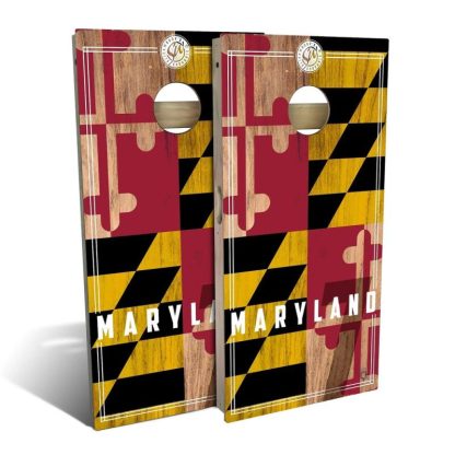 Lawn Games |  Maryland State Flag 2.0 Outdoor Cornhole Game (Choose Wraps or Boards) Lawn Games Lawn Games