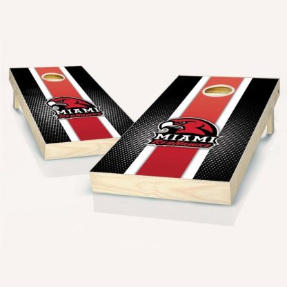 Lawn Games |  Miami Redhawks Striped Outdoor Cornhole Board Set Lawn Games Lawn Games