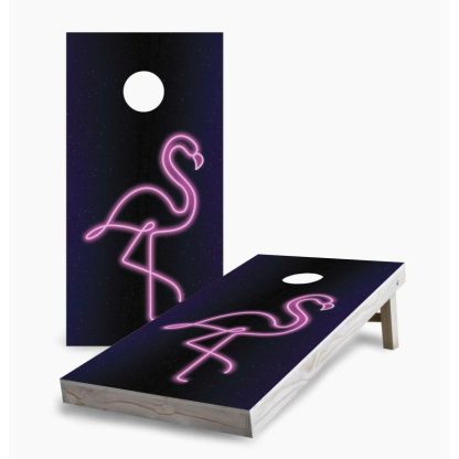 Lawn Games |  Neon Flamingo Cornhole Game (Choose Wraps or Boards) Lawn Games Lawn Games