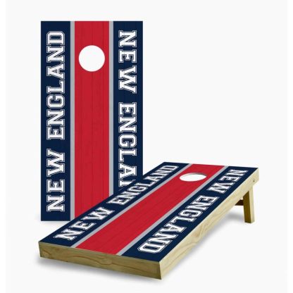 Lawn Games |  New England Patriots Striped Cornhole Game (Choose Wraps or Boards) Lawn Games Lawn Games